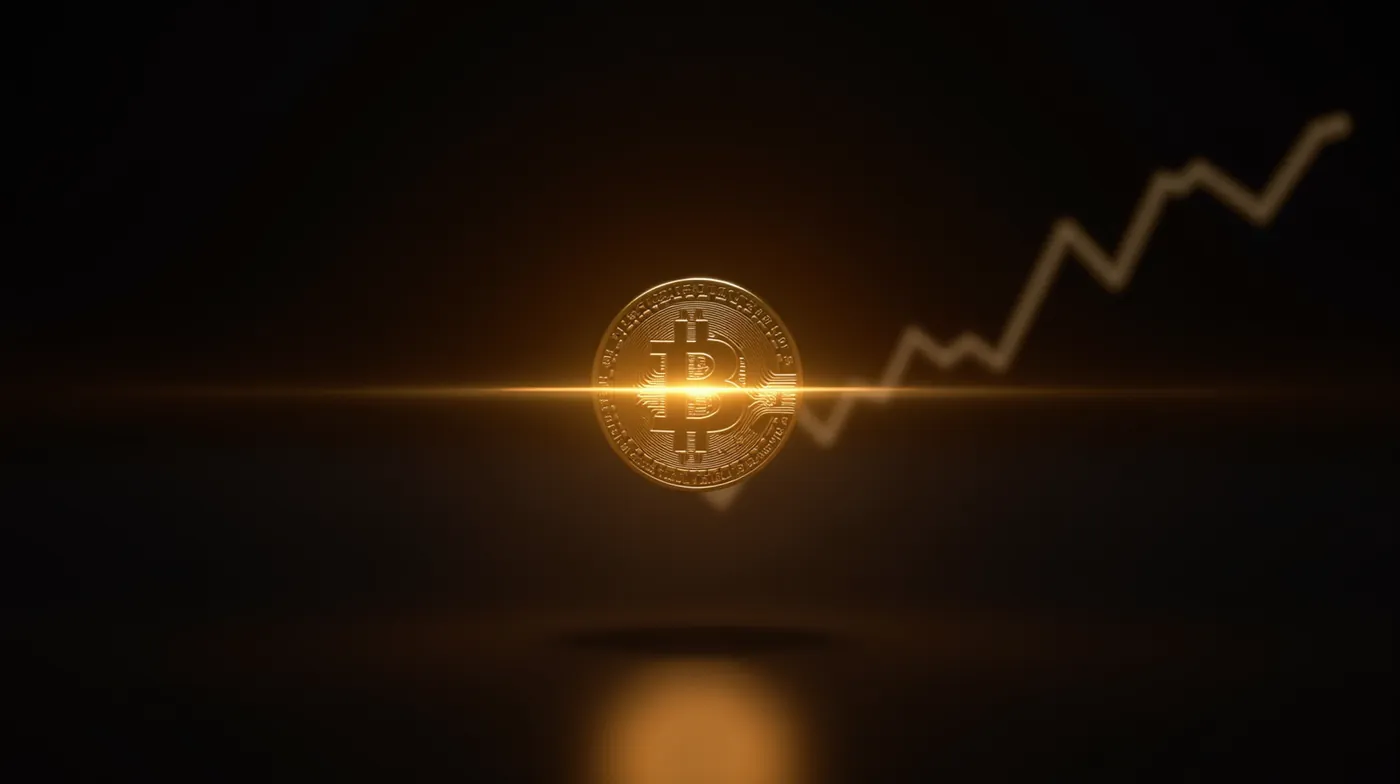 Bitcoin Halving 2028: Date, What Happens & How to Prepare 1 Professional editorial photograph of a single glowing golden cryptocurrency coin hovering above a dark reflective surfac