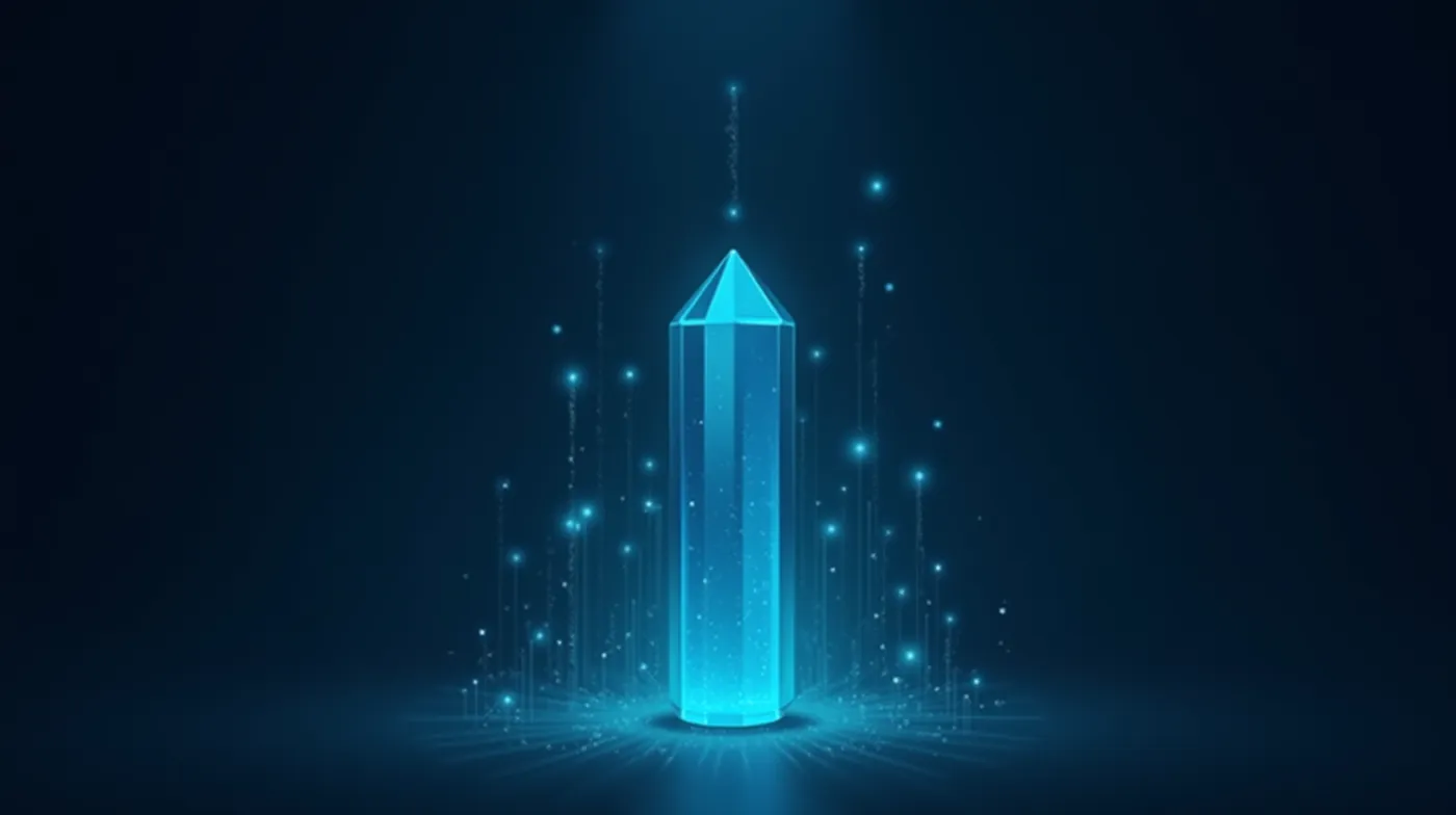 Liquid Staking 2026: How It Works, Risks & Best Protocols 1 Abstract professional editorial photograph representing digital finance and passive yield growth: a tall faceted geometr